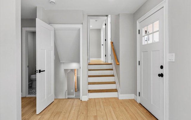 entryway featuring light wood-type flooring