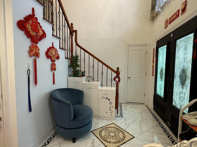 entryway with french doors