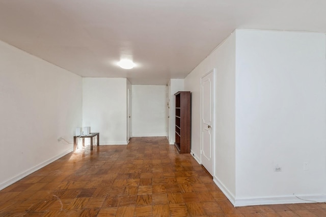 interior space with dark parquet floors