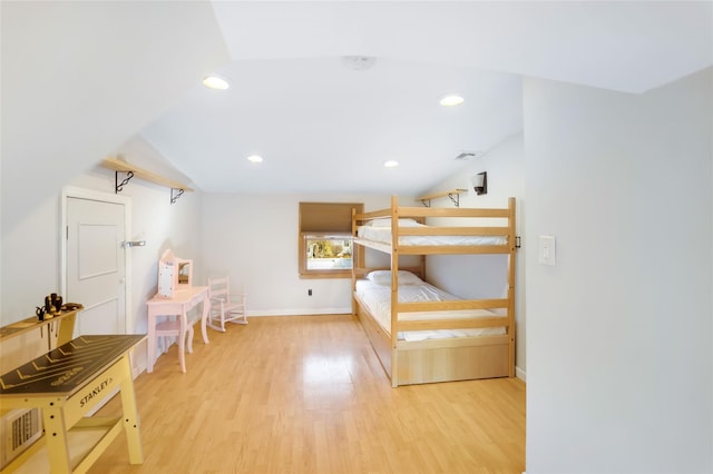 bedroom featuring light wood-type flooring