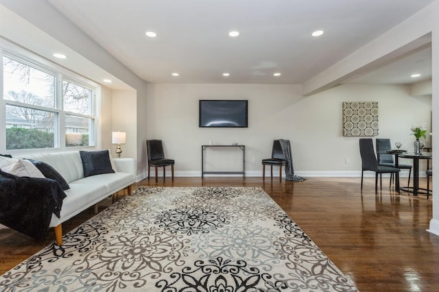 living room featuring wood-type flooring