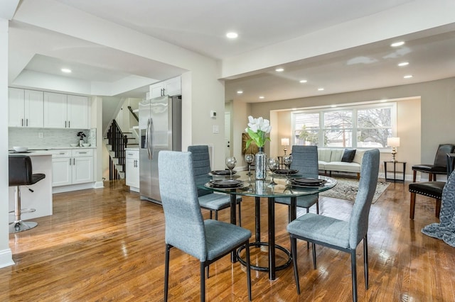 dining room with light hardwood / wood-style floors