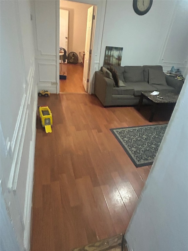 living room featuring wood-type flooring