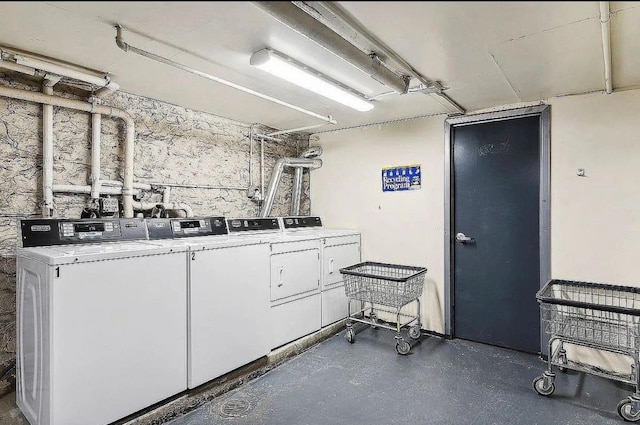 interior space featuring washing machine and dryer