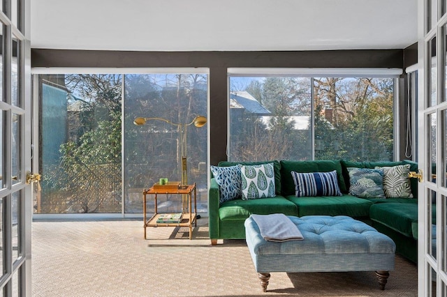 sunroom with french doors