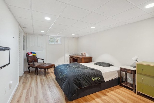 bedroom featuring light wood-type flooring