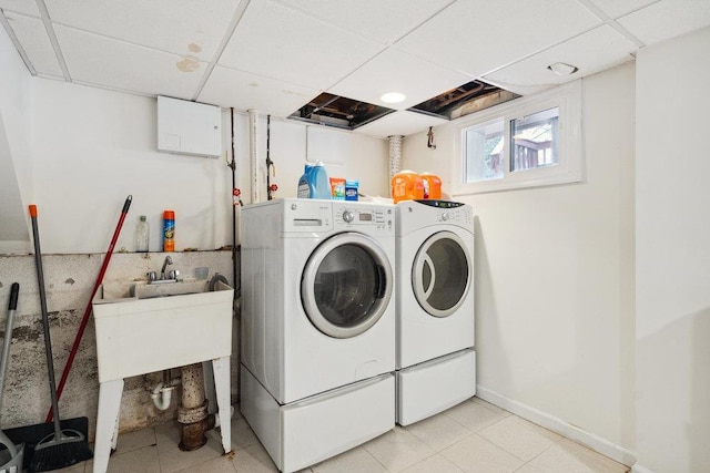 laundry area featuring washer and dryer