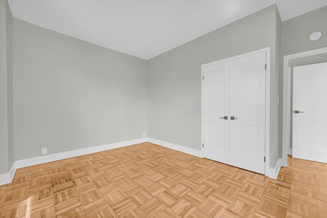 interior space featuring light parquet flooring