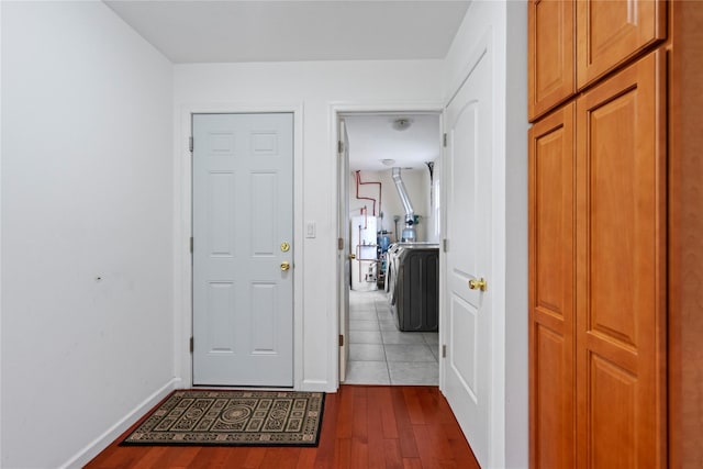 interior space with hardwood / wood-style flooring