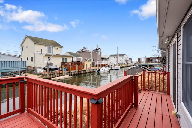 deck with a water view