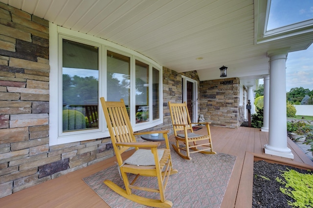 view of patio with covered porch