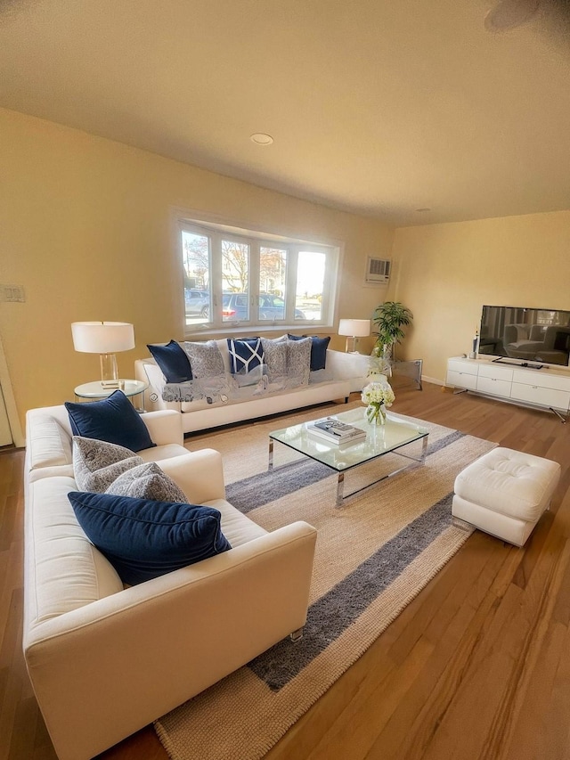 living room with wood-type flooring