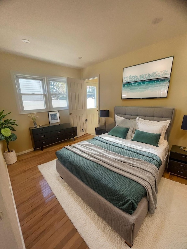 bedroom featuring light hardwood / wood-style flooring