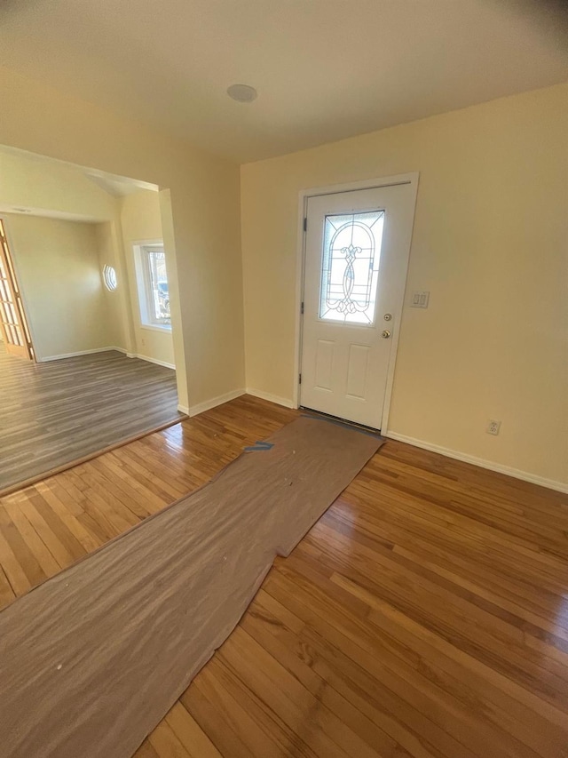 entryway featuring hardwood / wood-style flooring