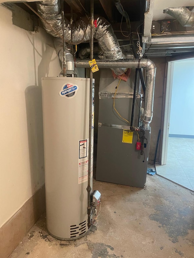 utilities with heating unit and water heater