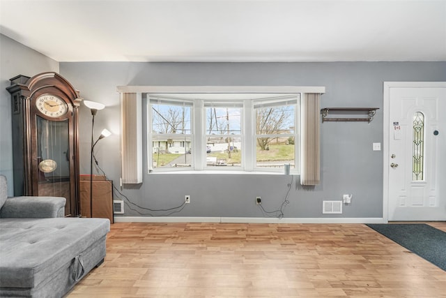 entrance foyer with light hardwood / wood-style flooring