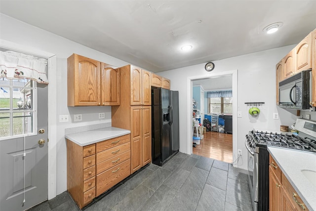 kitchen featuring black appliances