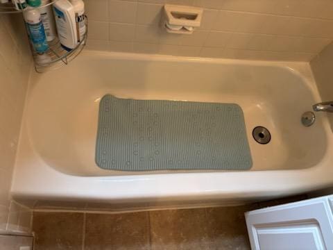 bathroom view of a bathtub