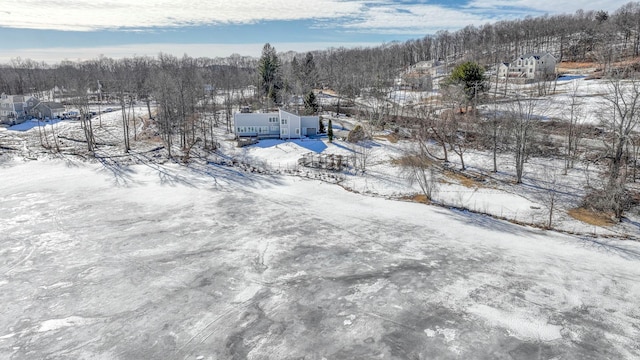 view of snowy aerial view