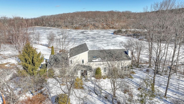 view of snowy aerial view