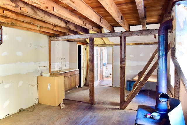 basement with sink