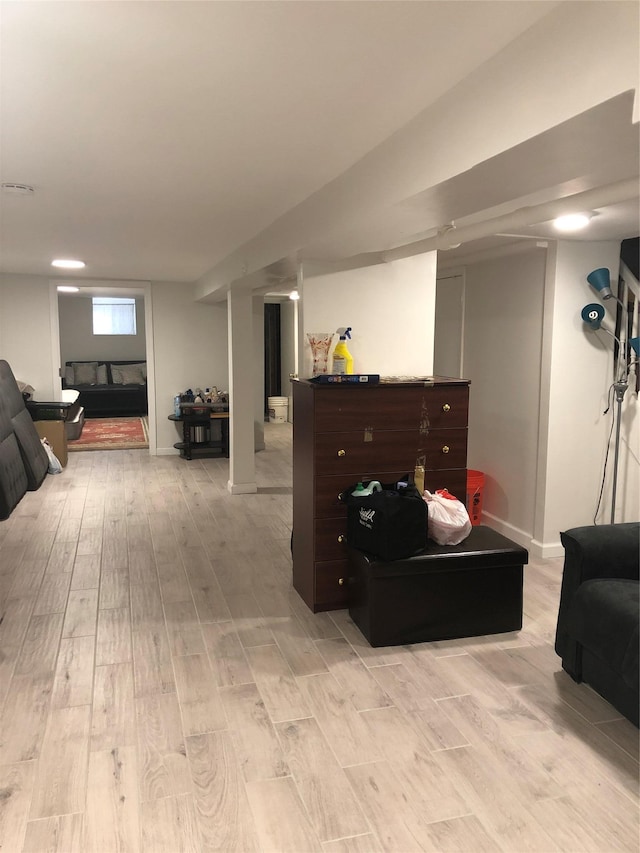 interior space featuring light wood-type flooring