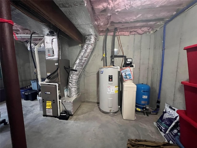 utilities with electric water heater and heating unit