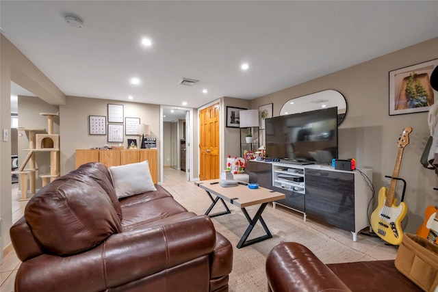 view of tiled living room