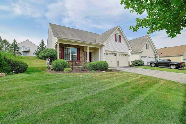 view of front of house featuring a front yard and a porch