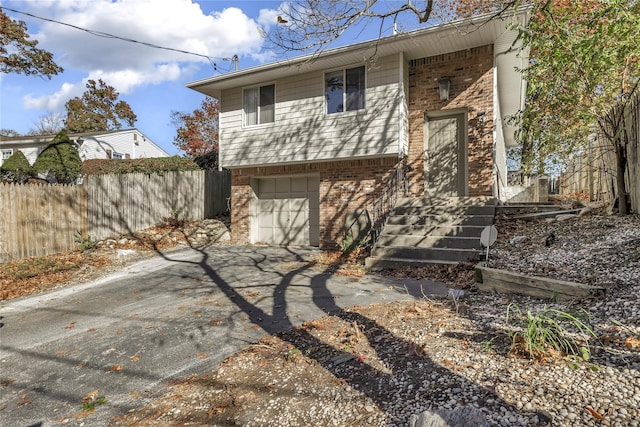 exterior space featuring a garage