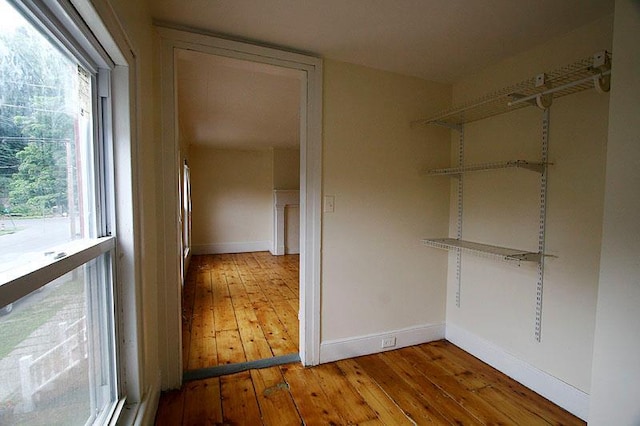 walk in closet featuring hardwood / wood-style floors