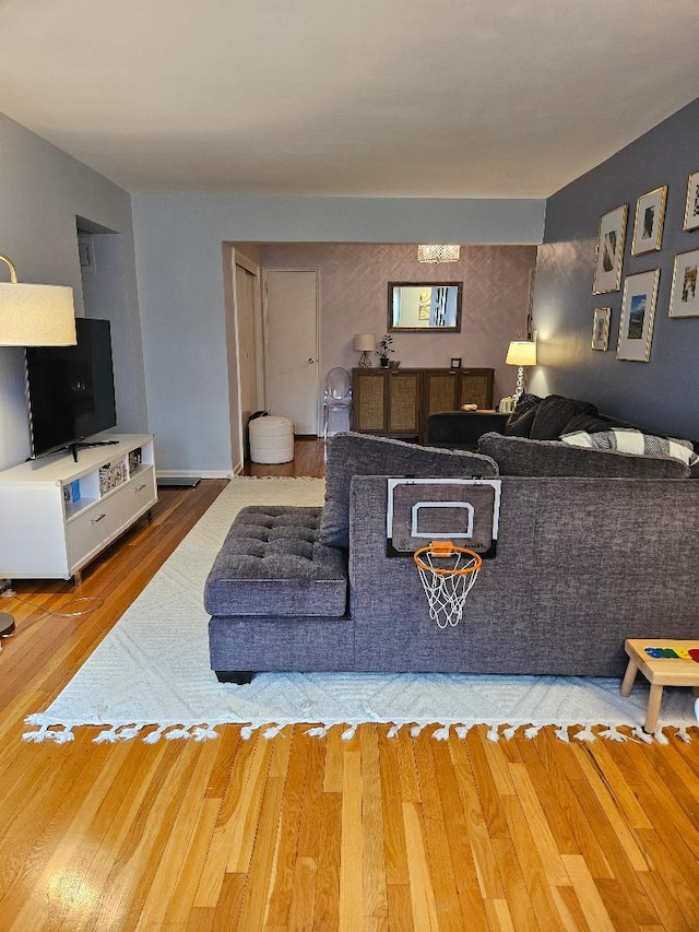 living room with wood-type flooring