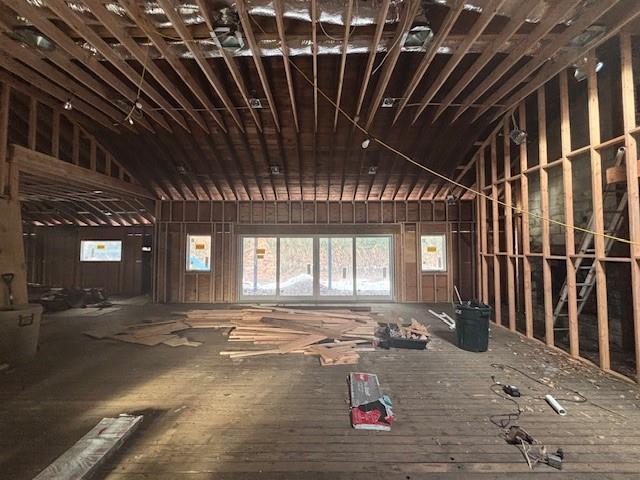 miscellaneous room featuring plenty of natural light and vaulted ceiling