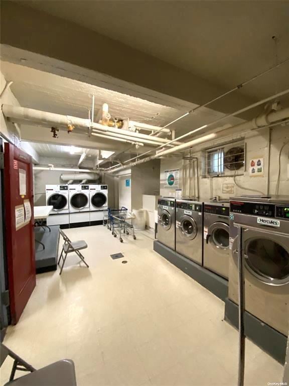 interior space featuring washing machine and dryer