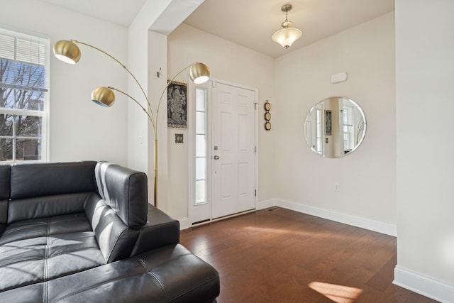 entrance foyer with dark wood-type flooring