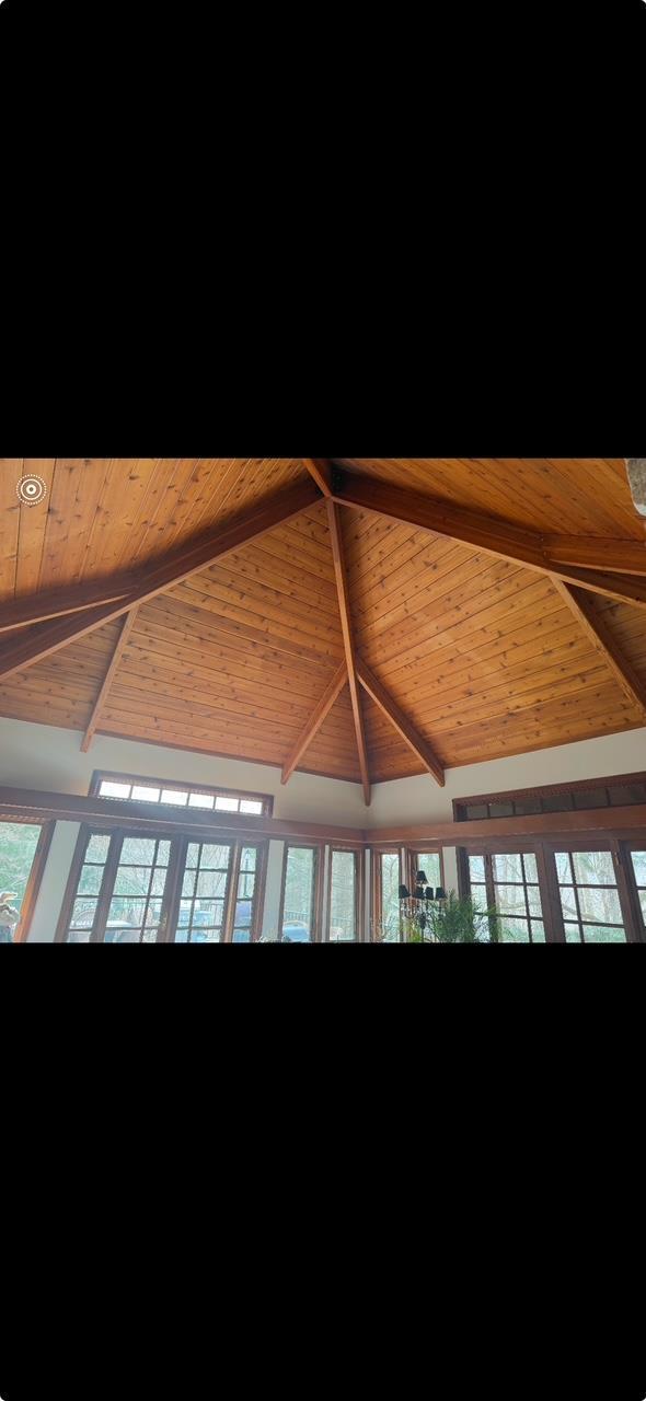 room details featuring beamed ceiling