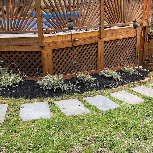 view of yard featuring a deck