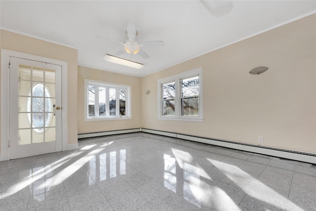 spare room featuring ceiling fan