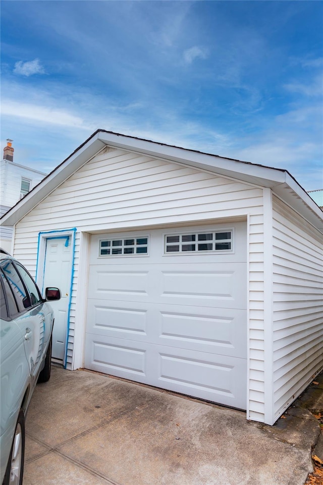 view of garage