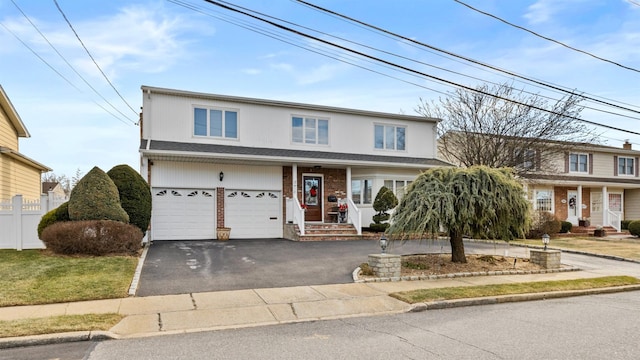 view of property with a garage