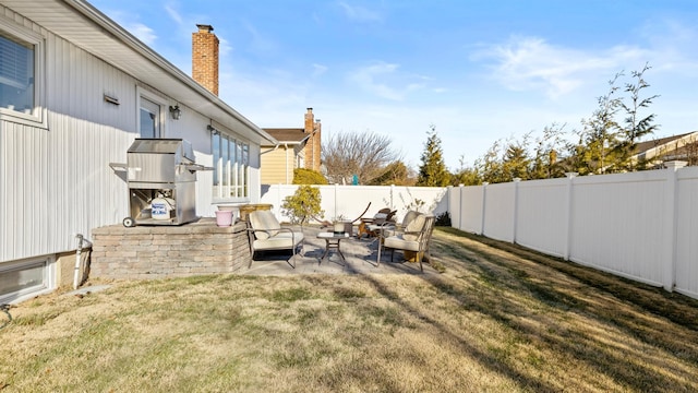 view of yard featuring a patio area