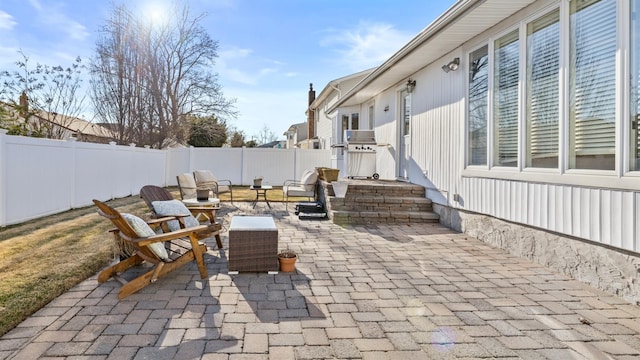 view of patio with an outdoor living space