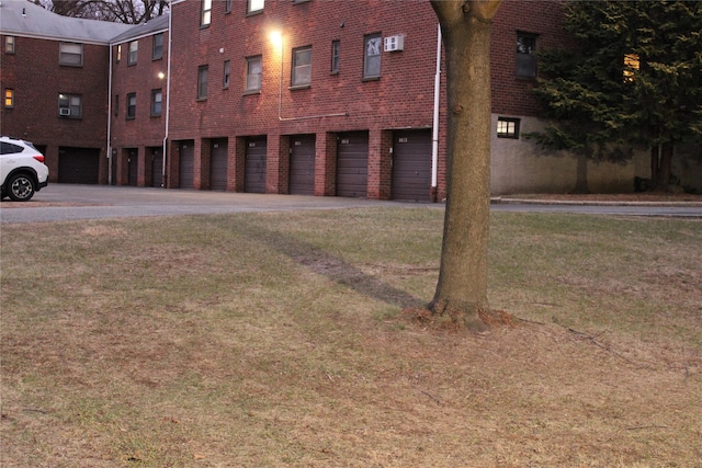 exterior space with a garage