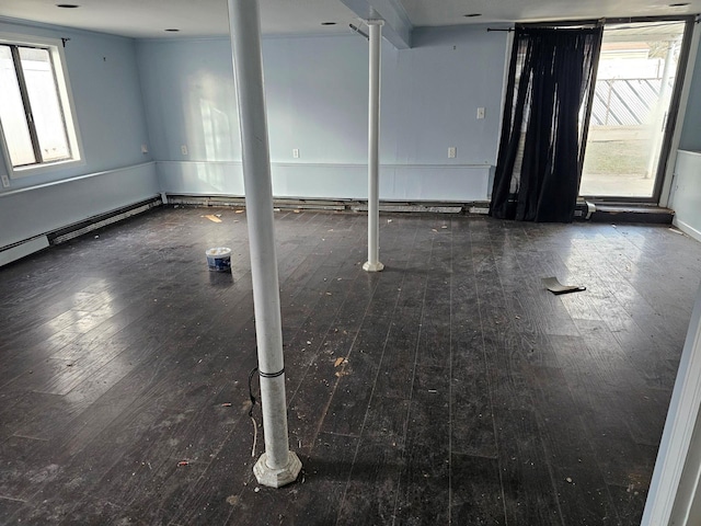 spare room featuring dark hardwood / wood-style floors