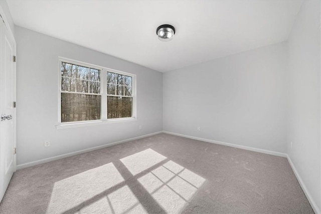 spare room with light colored carpet