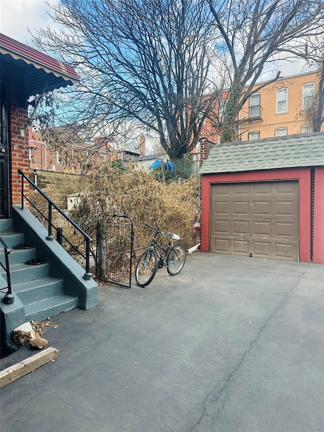 view of garage