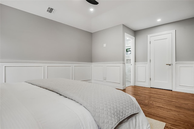 bedroom featuring hardwood / wood-style flooring