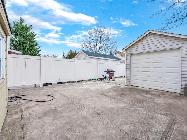 view of garage