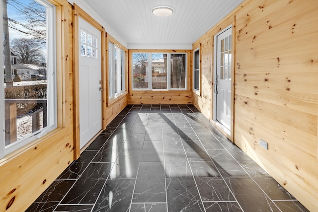 view of unfurnished sunroom