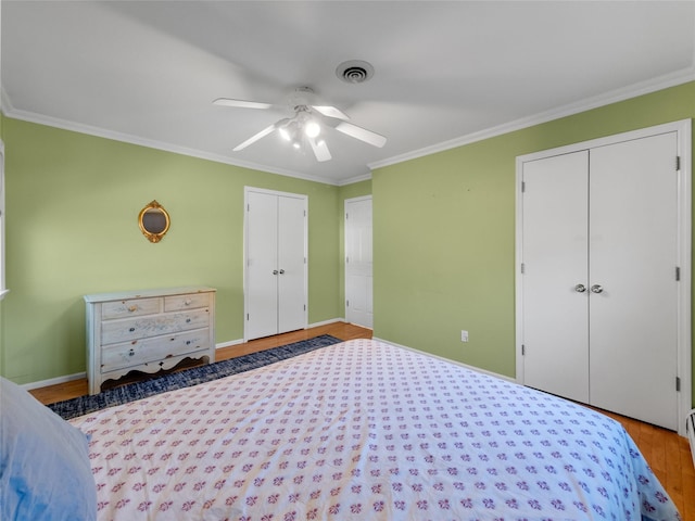 11 Balanchine Ct, Airmont, NY 10952 - bedroom with crown molding, wood finished floors, ceiling fan, and baseboards